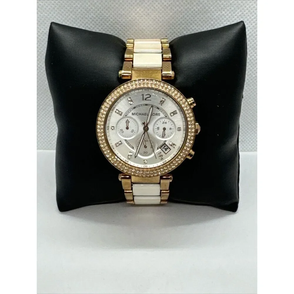 Michael Kors Parker MK5774 Women Two Tone Analog Dial Quartz Wrist Watch JNA380